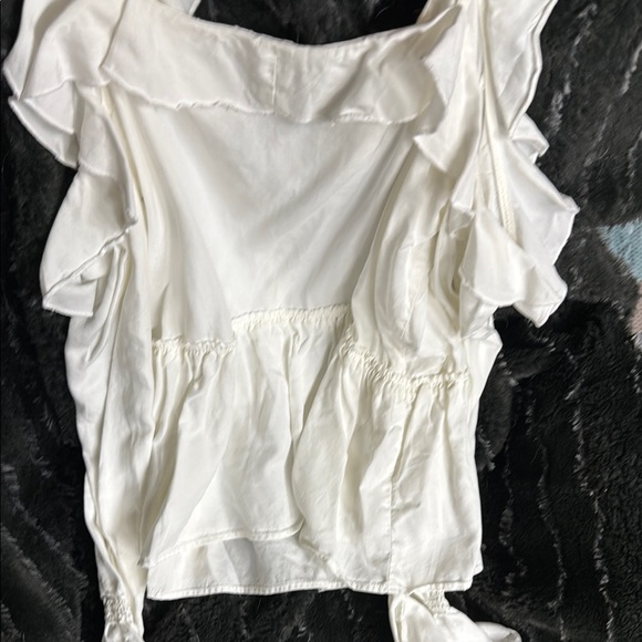 William Rast White Ruffled Blouse - Picture 3 of 3